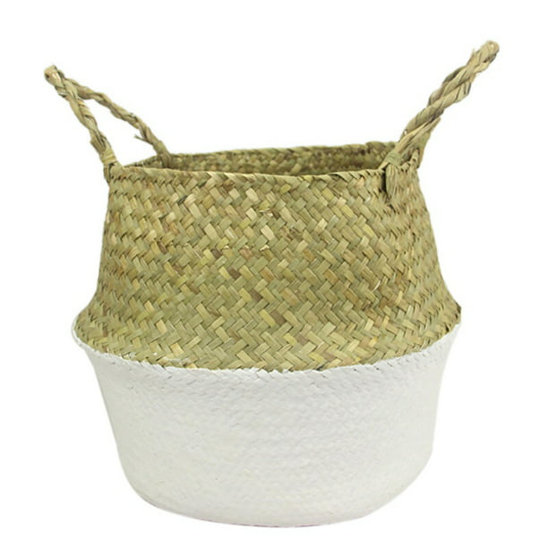 Details about   UK Seagrass Flower Belly Basket Storage Plant Pot Organizer Bags Home Toy Basket